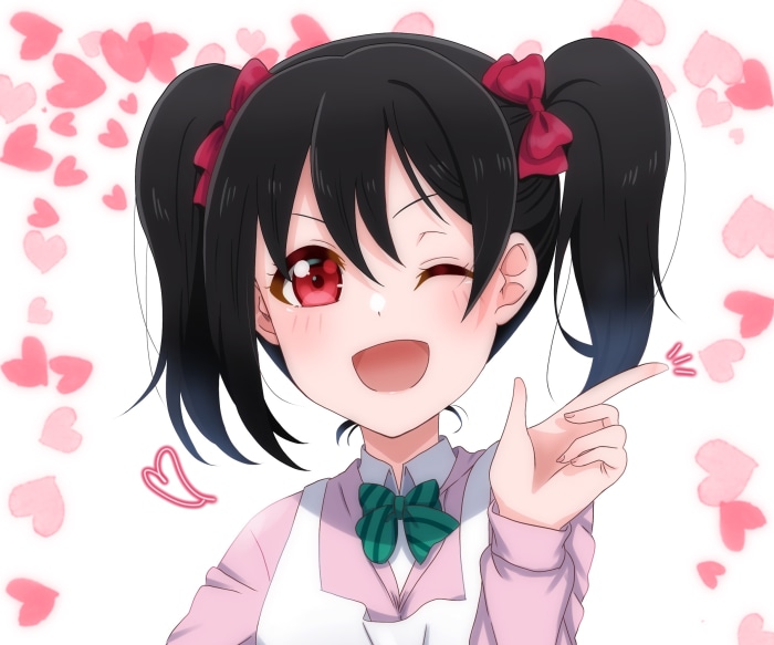 Nico Yazawa from Love Live! with hearts