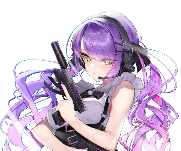 Tokoyami Towa from Hololive holding a pistol