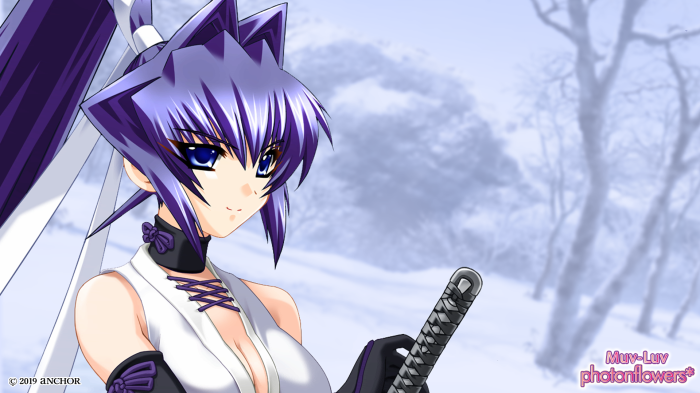 Muv-Luv photonflowers* character with sword in snow