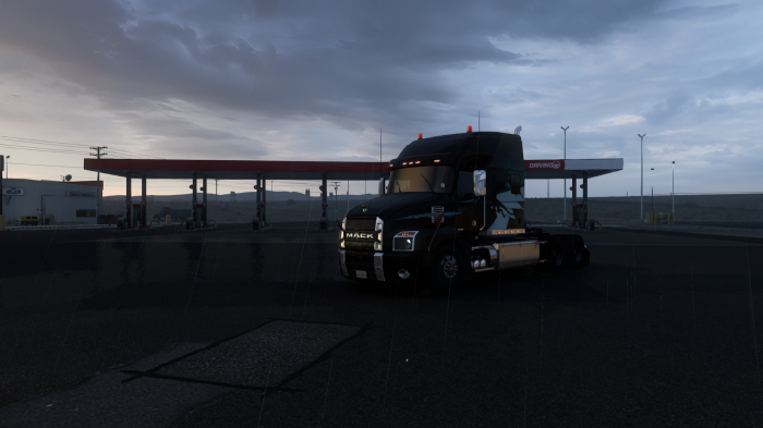 Mack Truck at a Gas Station in American Truck Simulator