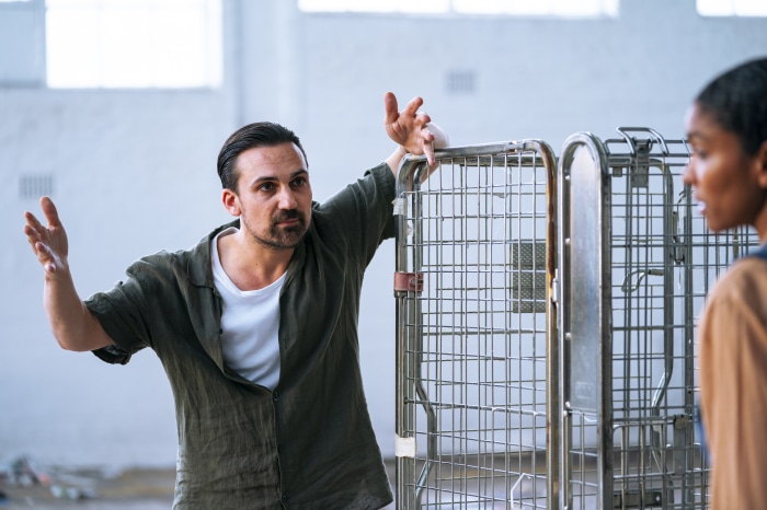 Henry Lloyd-Hughes and Thalissa Teixeira in Ragdoll 4K