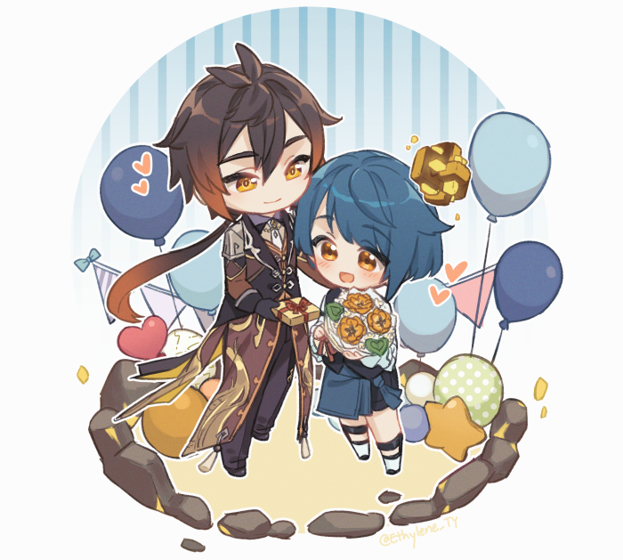 Zhongli and Xingqiu from Genshin Impact