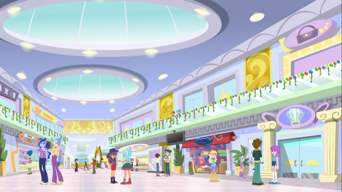 My Little Pony: Equestria Girls characters in a shopping mall