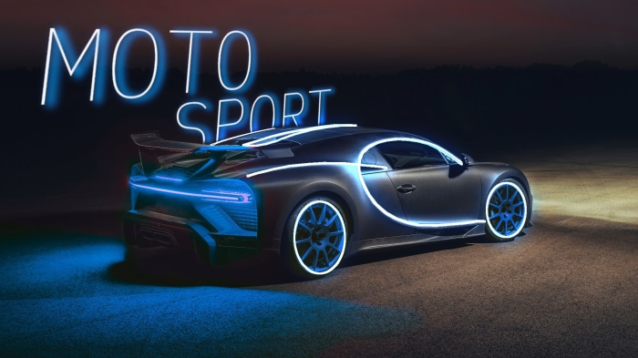 Bugatti Chiron with neon lights