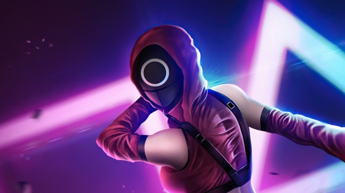 Squid Game Guard in Red Hoodie 4K