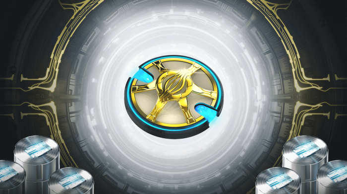 Warframe Golden Emblem and Energy Cylinders
