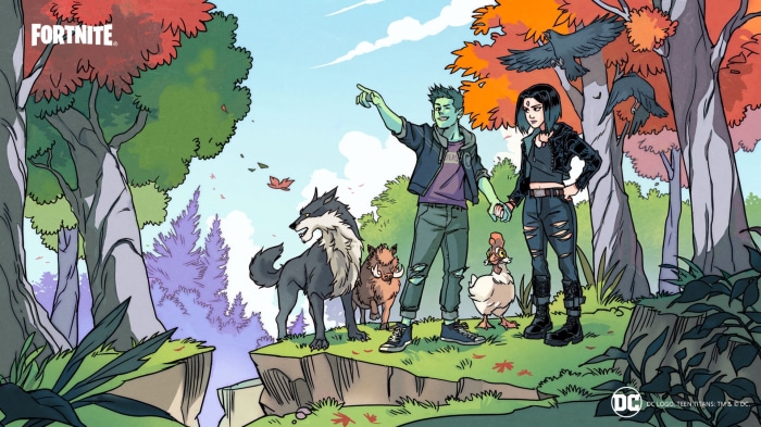 Beast Boy and Raven from DC Comics in Fortnite