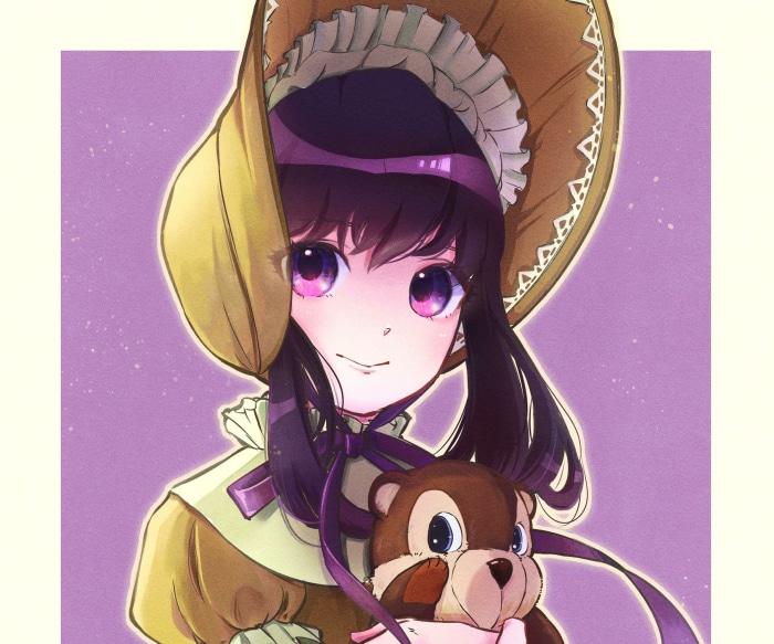 Yor Forger from Spy X Family holding a teddy bear