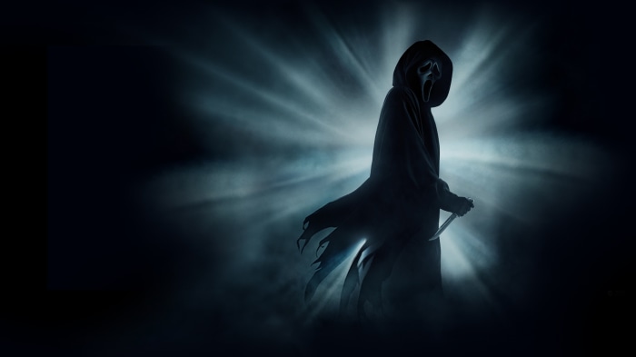 Ghostface from Scream holding a knife