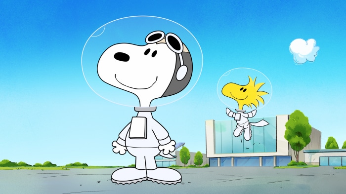 Snoopy and Woodstock in Space