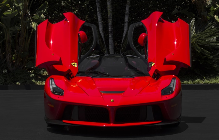 Red Ferrari LaFerrari with Doors Open