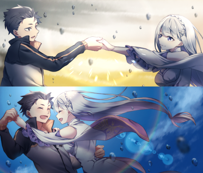 Subaru Natsuki and Emilia from Re:ZERO