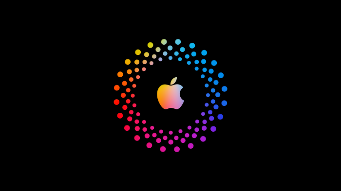 Apple 4K logo with colorful dots