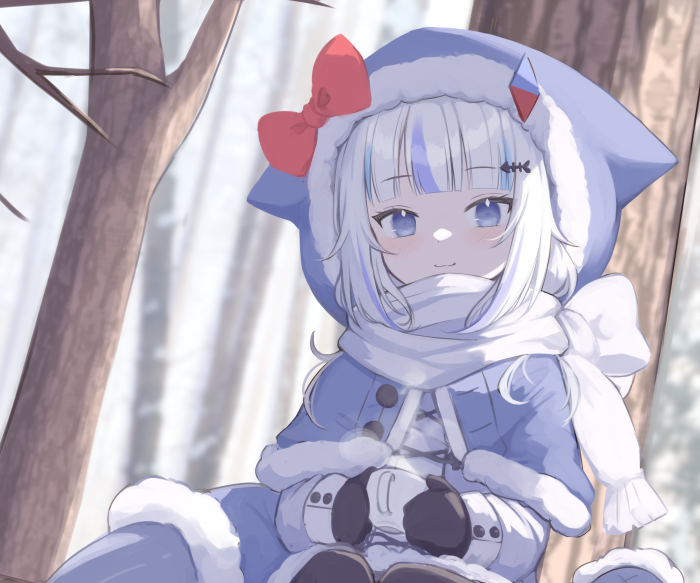 Gawr Gura from Hololive in winter clothing