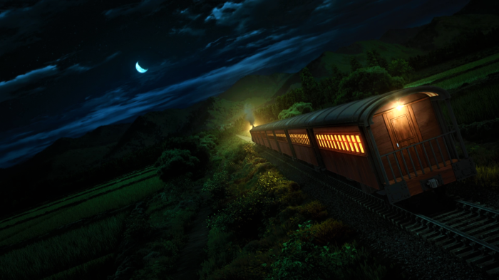 Demon Slayer Mugen Train at Night