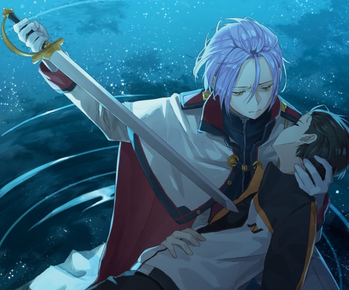 Julius Juukulius holding Subaru Natsuki from Re:ZERO