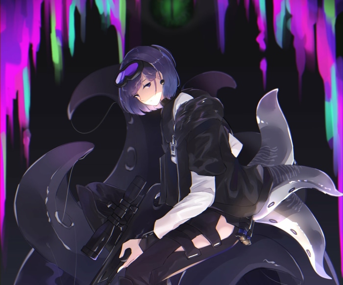 Andreana from Arknights with tentacles