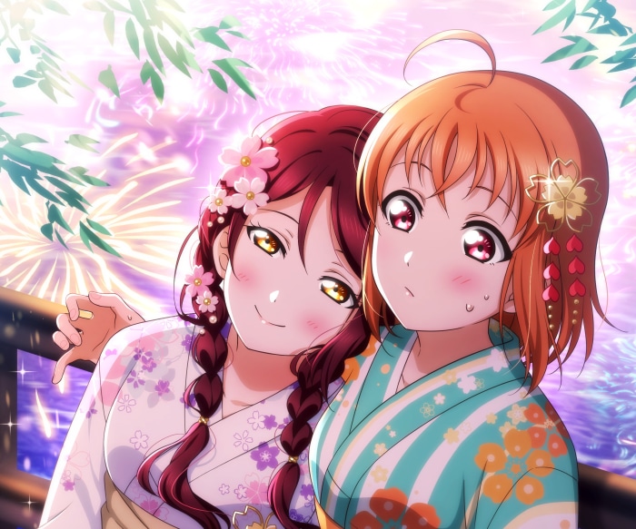 Riko Sakurauchi and Chika Takami from Love Live! Sunshine!!
