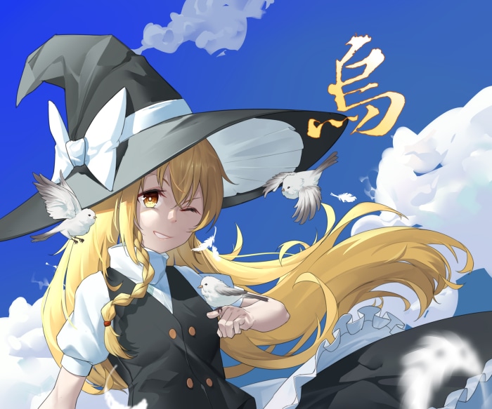 Marisa Kirisame from Touhou with birds