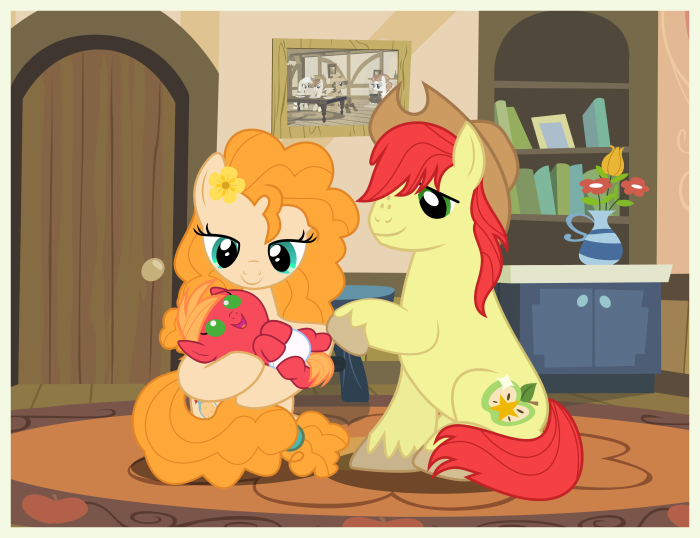 My Little Pony: Pear Butter, Bright Mac, and baby