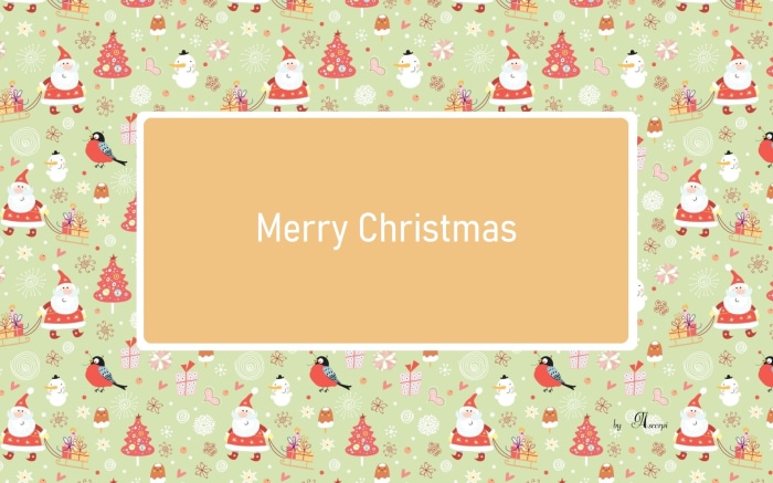 Merry Christmas greeting with festive pattern