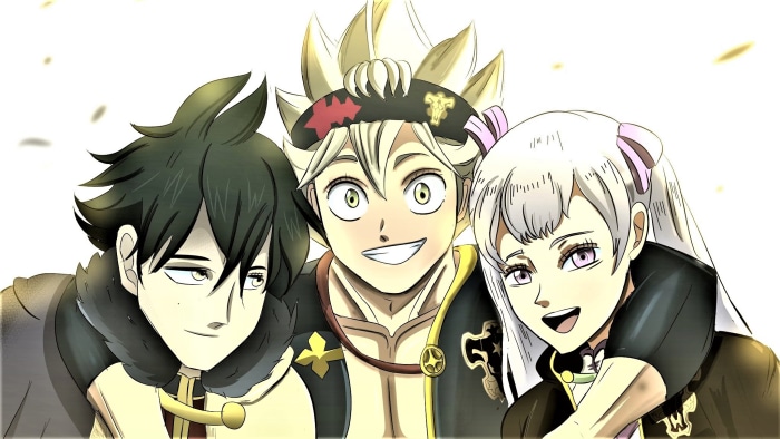 Asta, Noelle, and Yuno from Black Clover