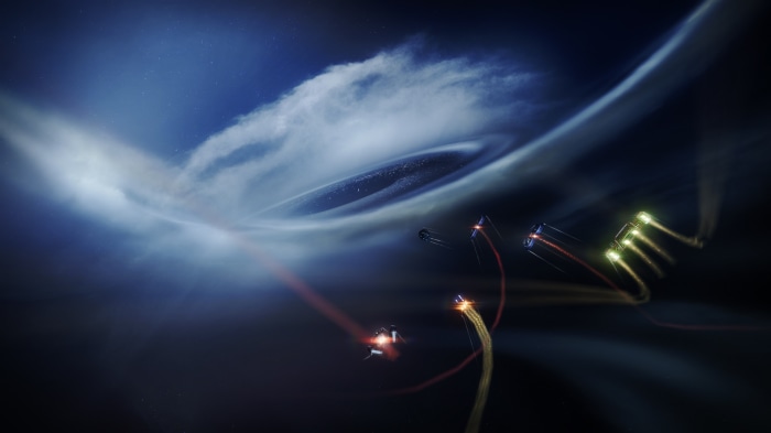 Spaceships near a black hole in Destiny 2: Beyond Light