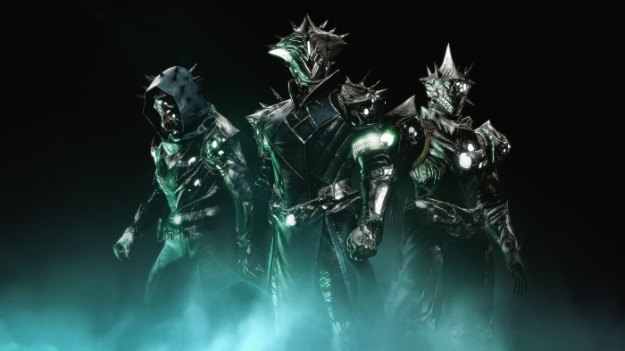Three armored figures in Destiny 2: Beyond Light