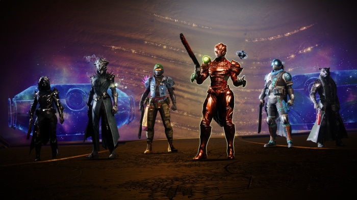 Destiny 2 characters in armor with weapons