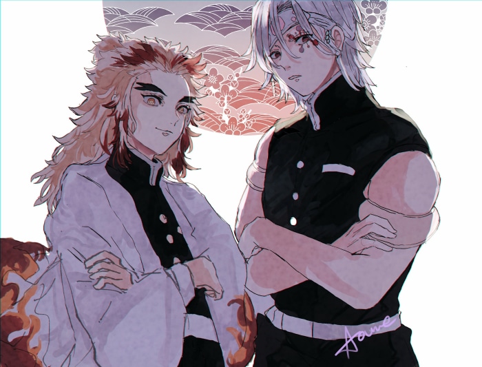 Kyojuro Rengoku and Tengen Uzui from Demon Slayer