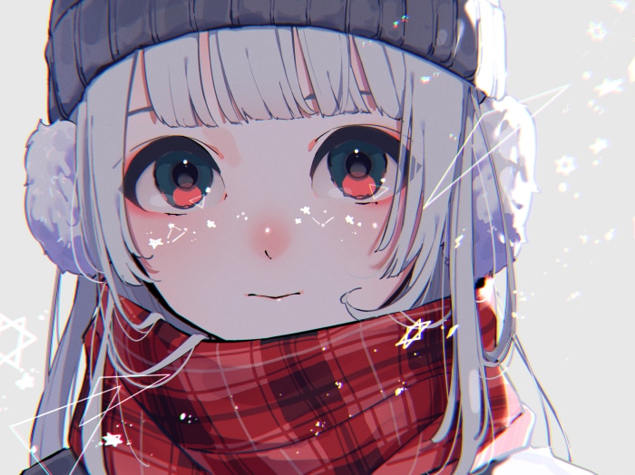 Girl in Winter Clothes with Scarf and Beanie 4K