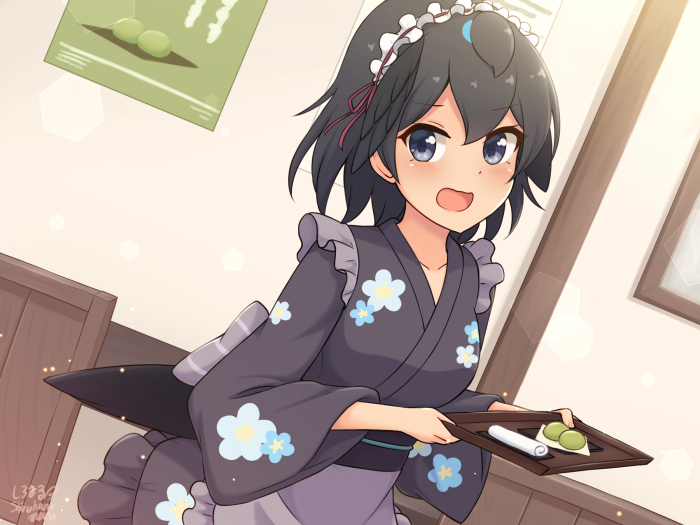 Greater Lophorina from Kemono Friends serving sweets