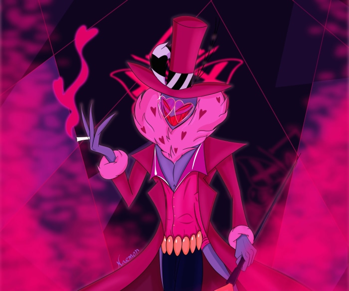Valentino from Hazbin Hotel smoking
