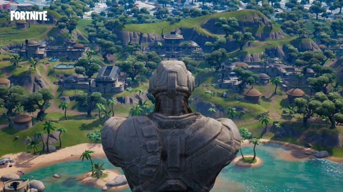 Fortnite Chapter 3 Season 1 map with statue