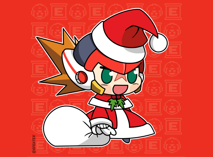 Zero from Mega Man X Padoru with Santa Hat