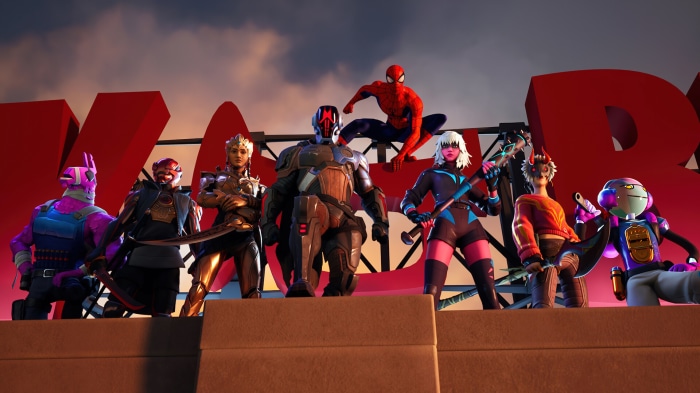 Fortnite Chapter 3 Season 1 characters including Spider-Man