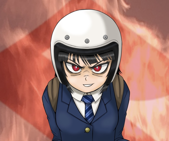Girl in helmet from Bakuon!!