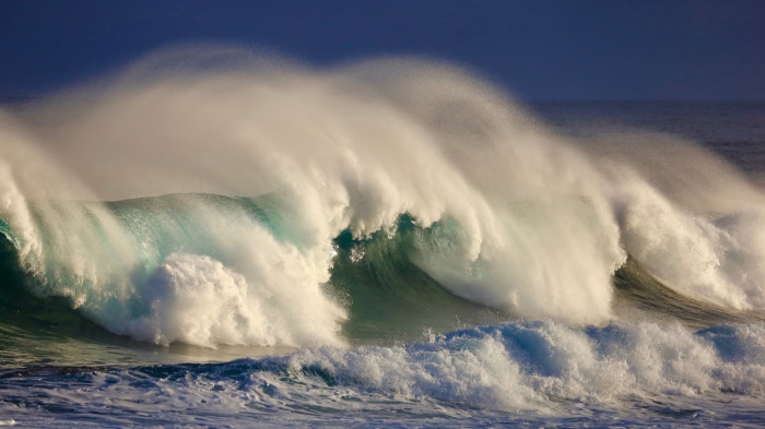 Huge wave crashing in Port Fairy, Victoria