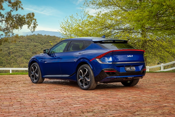 Blue Kia EV6 GT Line electric car