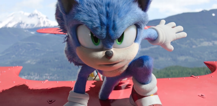 Sonic the Hedgehog on a red platform