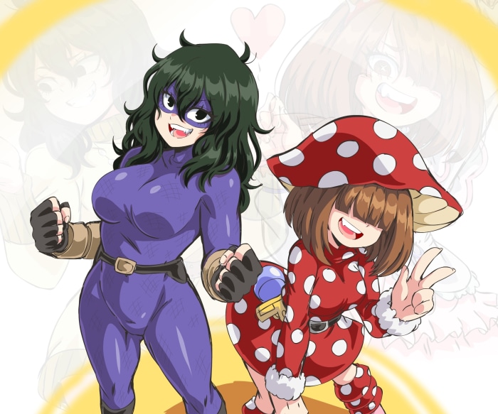 Setsuna Tokage and Kinoko Komori from My Hero Academia