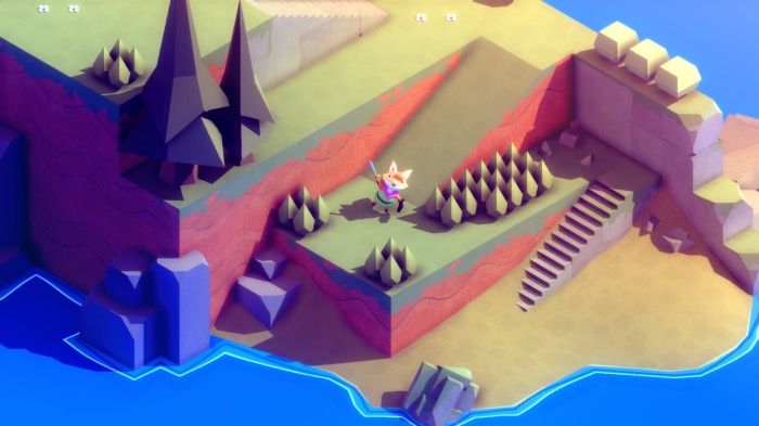 Tunic: Fox adventurer with sword on island
