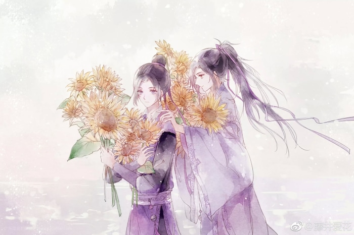 Wei Wuxian from Mo Dao Zu Shi with sunflowers