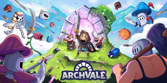 Archvale game art with characters and enemies