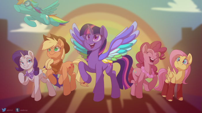 My Little Pony characters on Rainbow Roadtrip