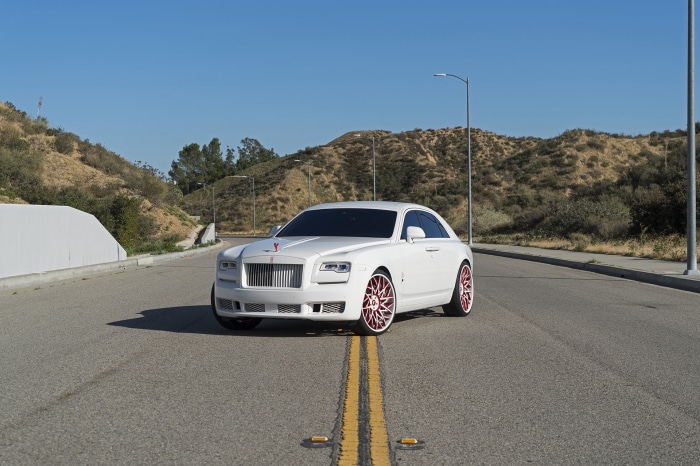 White Rolls-Royce Ghost on a Road
