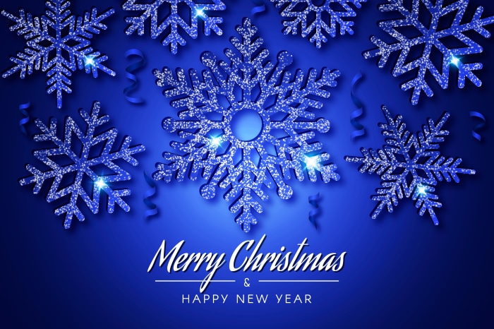 Merry Christmas and Happy New Year Snowflakes