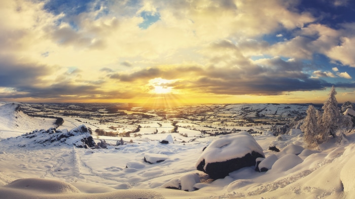 Winter Landscape with Sunset