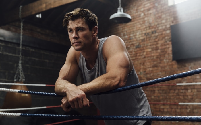 Chris Hemsworth in a boxing ring