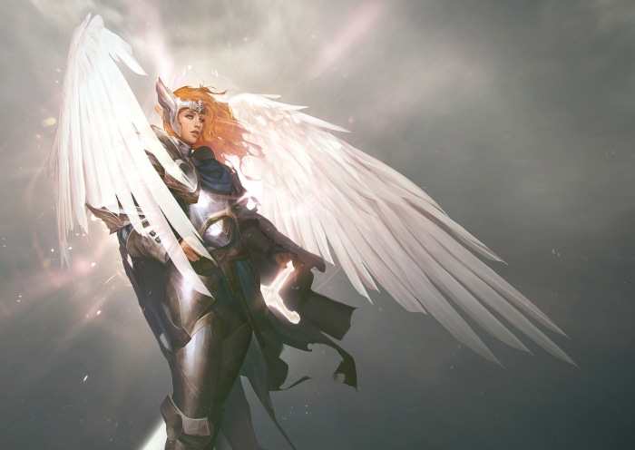 Fantasy Angel Warrior with Wings
